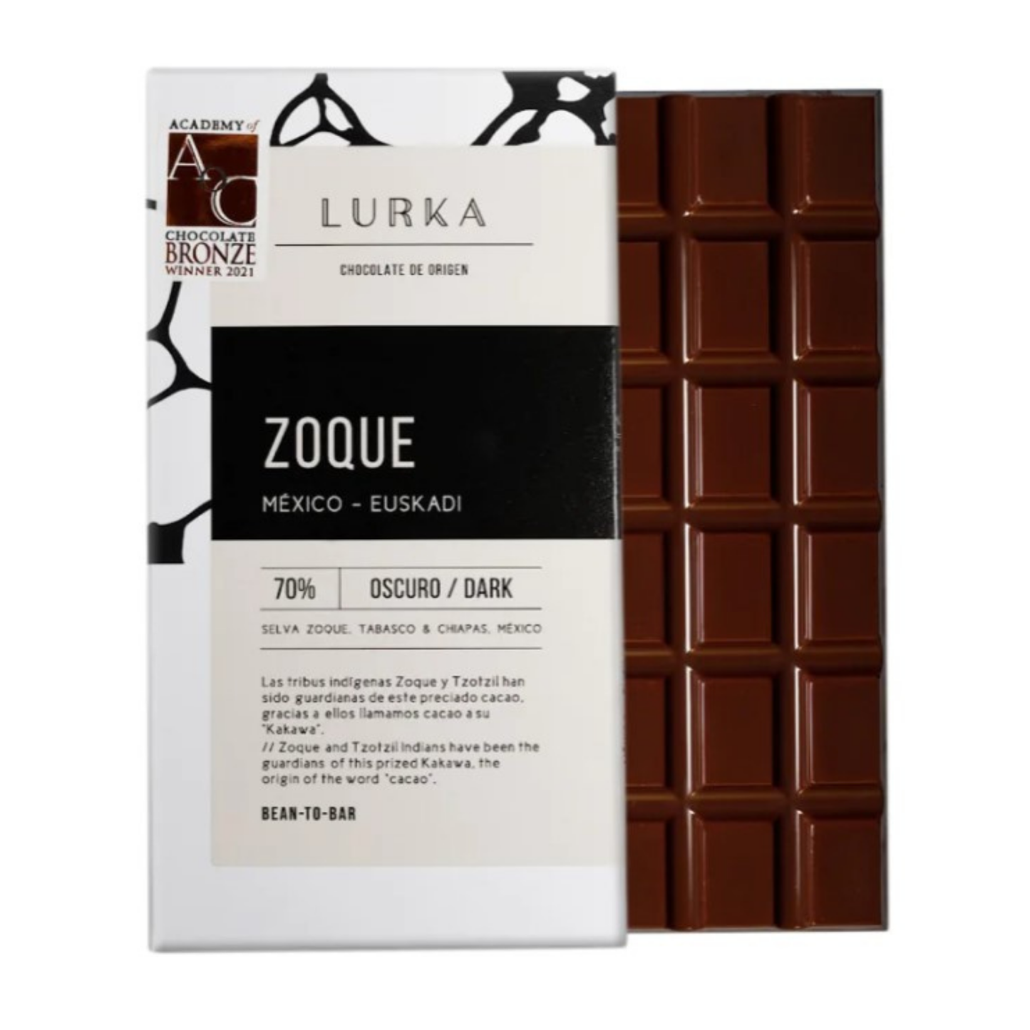 Lurka milk chocolate with 45% Nibs, Leintz salt and amaranth