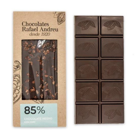 Dark Chocolate 85% with nibs, Rafael Andreu 70g