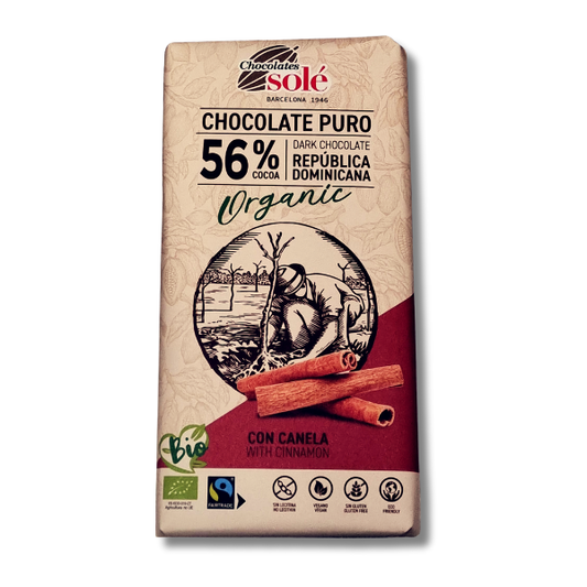 Chocolate Negro 56% Cacao Con Canela Bio Solé 100g