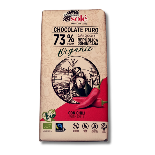 Chocolate Negro Puro al 73% con Chili Bio Solé 100g