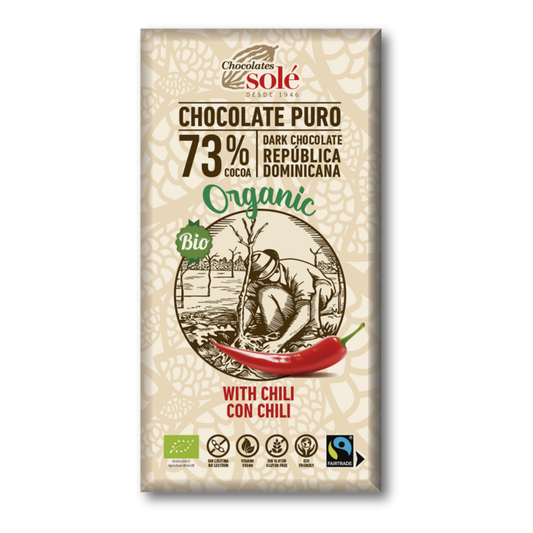 Solé 73% Dark Chocolate with Organic Chili 100g