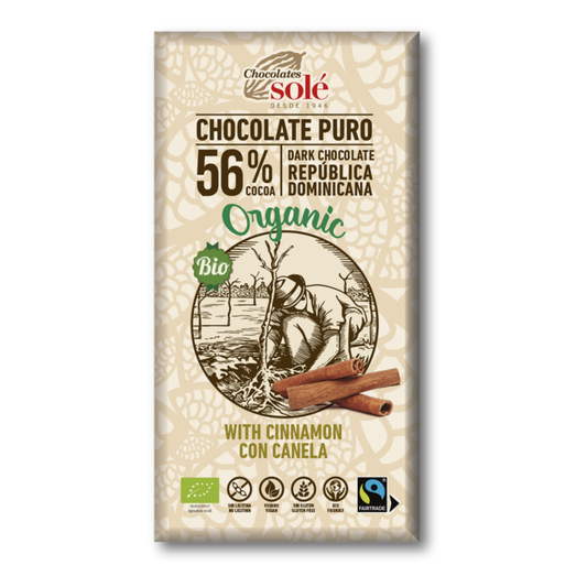 Solé 56% Dark Chocolate with Cinnamon Bio 100g